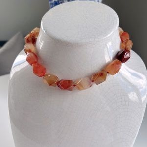Carnelian faceted necklace